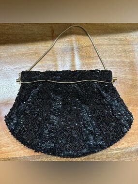 Vintage 90s black beaded purse